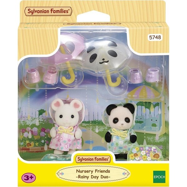 9pc Sylvanian Families Nursery Friends Rainy Day Duo Kids Miniature Toy Set 3y+