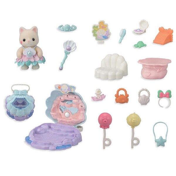 Sylvanian Families Baby Mermaid Shop Kids Miniature Collectible Toy Set 3y+