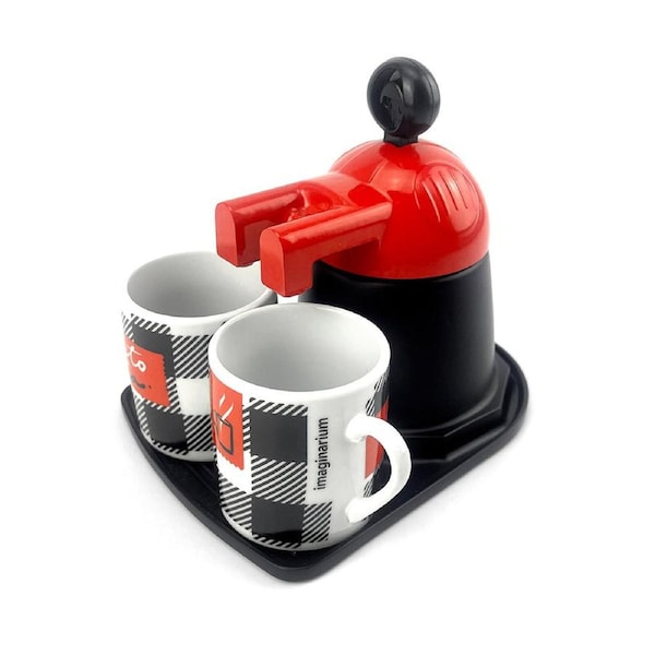 Mornest Red Mini expresso 2 cups ceramics coffee maker set Moka Coffee Maker Italian Classic