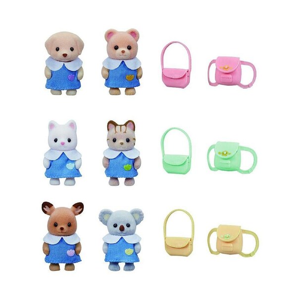 12pc Sylvanian Families Nursery Playmates Dolls & Bags Playset Kids Play Toy 3+