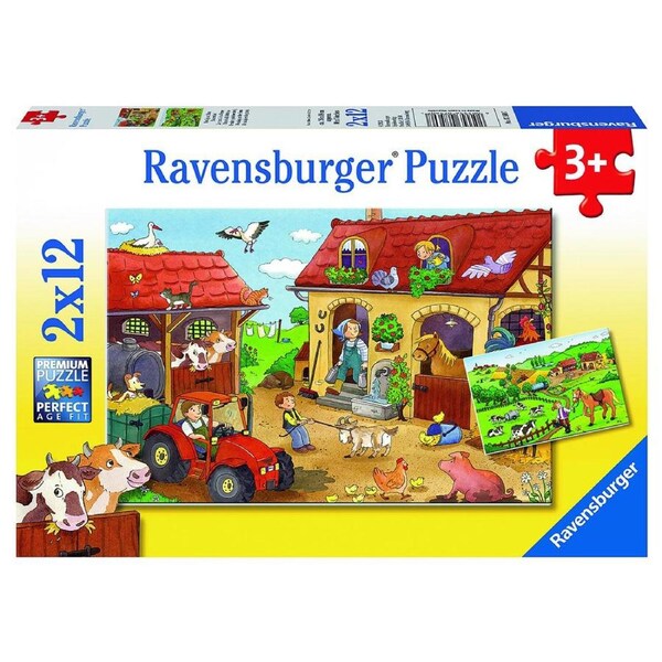 2x12pc Ravensburger Working on the Farm Jigsaw Kids/Childrens Puzzle Pieces 3Y+