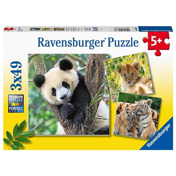 3x49pc Ravensburger Panda Lion and Tiger Theme Jigsaw Kids/Childrens Puzzle 5Y+