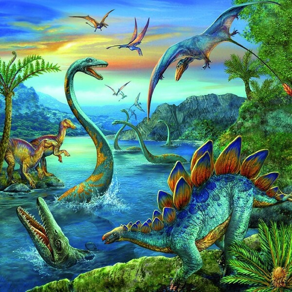 3x49pc Ravensburger Dinosaur Fascination Theme Jigsaw Kids/Childrens Puzzle 5Y+