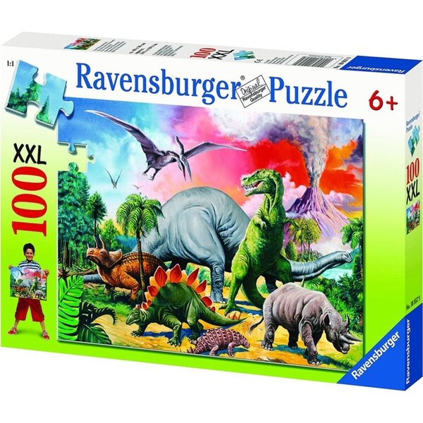 100pc Ravensburger Among the Dinosaurs Theme Jigsaw Kids/Childrens Puzzle 6Y+