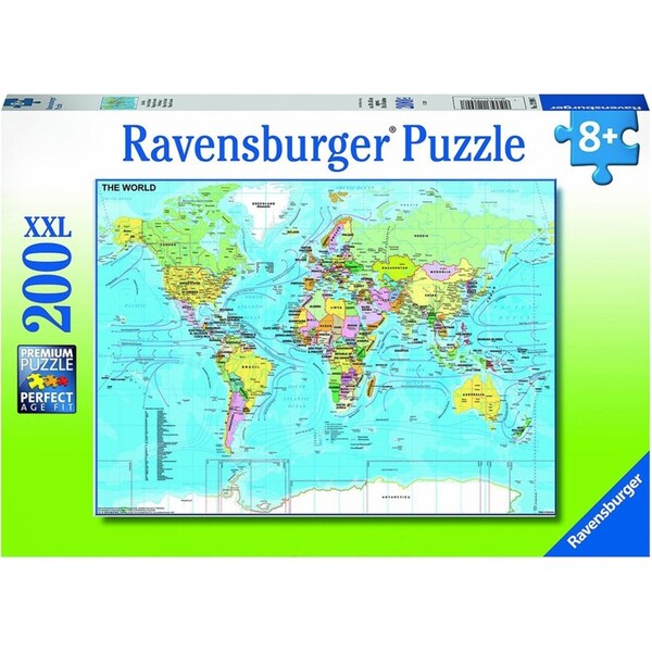 200p Ravensburger Map of the World Theme Jigsaw Kids/Childrens Puzzle Pieces 8Y+