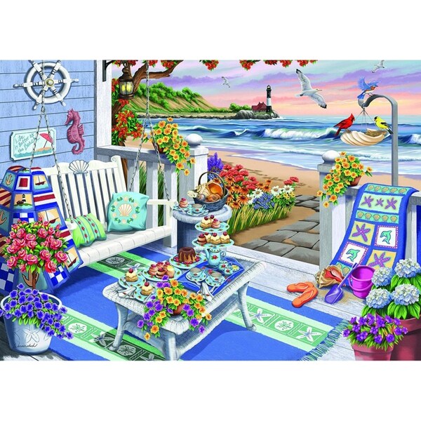 300pc Ravensburger Seaside Sunshine Themed Family Jigsaw Puzzle Pieces