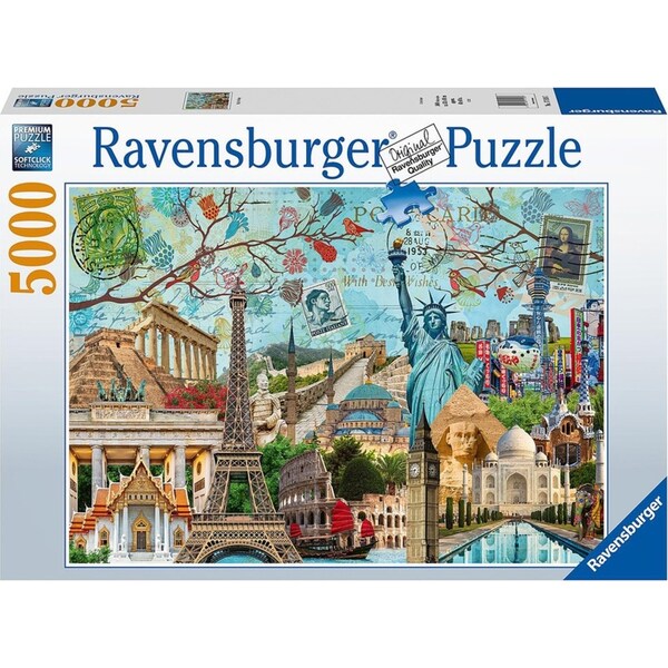 5000pc Ravensburger Big City Collage Themed Family Jigsaw Puzzle Pieces