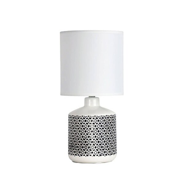 Geometric Patterned Table Lamp White