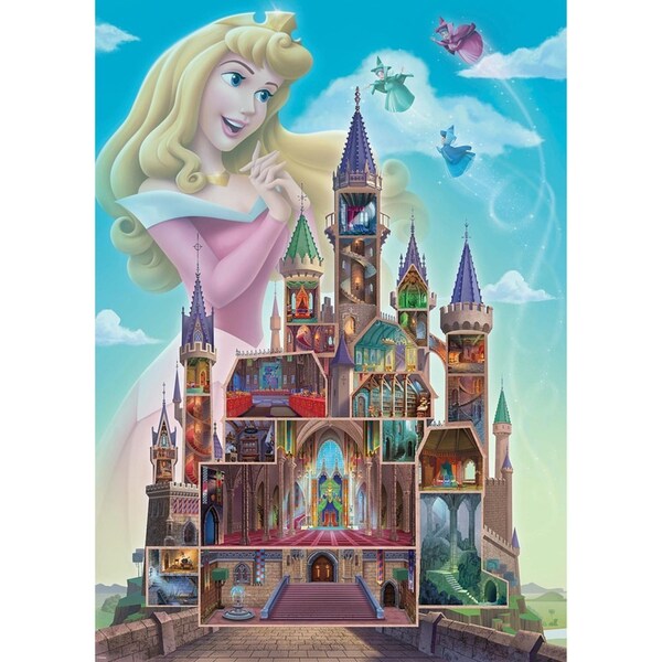 1000pc Ravensburger Disney Castles: Aurora Family Jigsaw Puzzle Pieces Set
