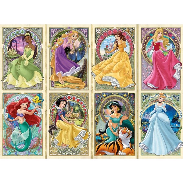1000pc Ravensburger Disney Art Nouveau Princesses Family Jigsaw Puzzle Set