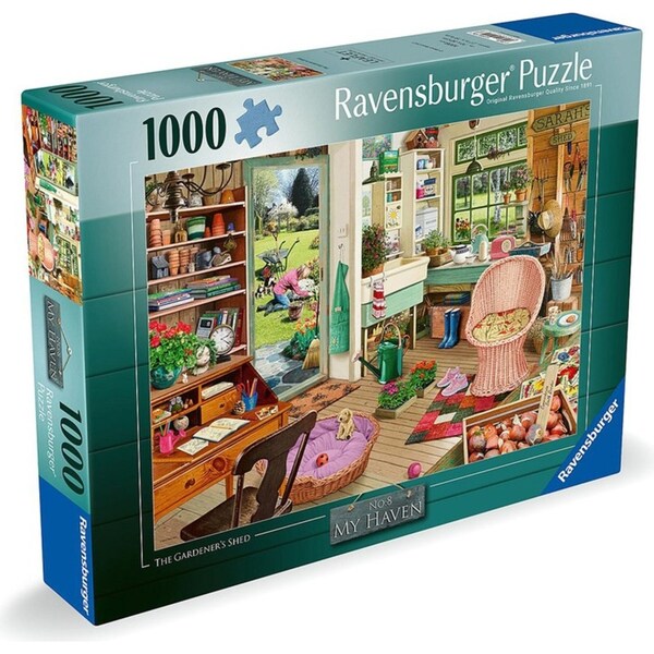 1000pc Ravensburger My Haven No 8 the Gardeners Family Shed Puzzle Pieces Set