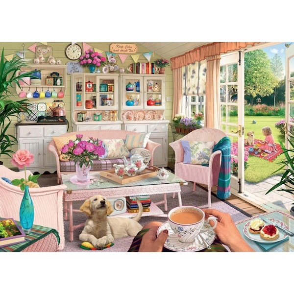 1000pc Ravensburger My Haven No 12 the Tea Shed Family Jigsaw Puzzle Pieces Set