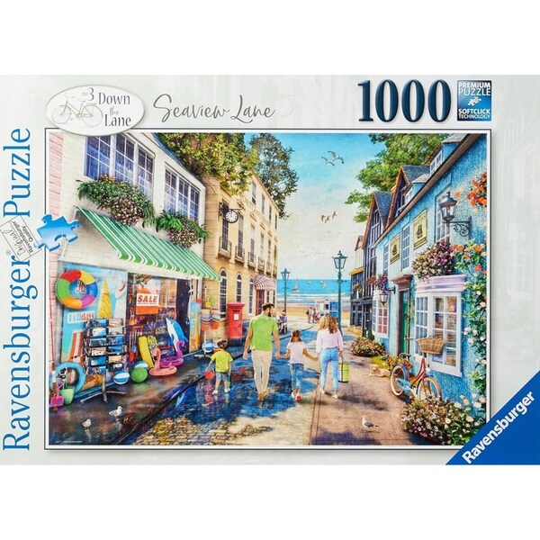 1000pc Ravensburger Seaview Lane Themed Family Jigsaw Puzzle Pieces Set