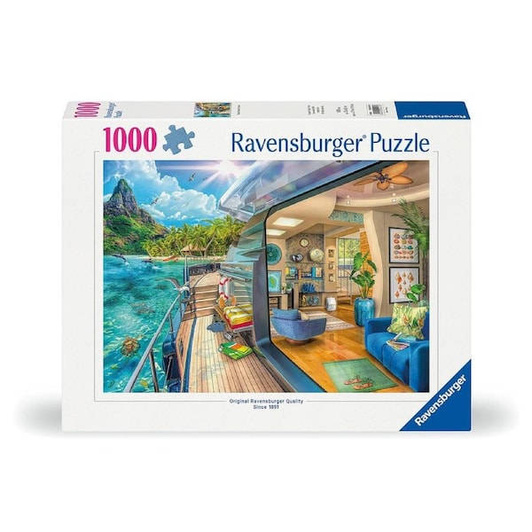 1000pc Ravensburger Tropical Island Charter Family Jigsaw Puzzle Pieces Set