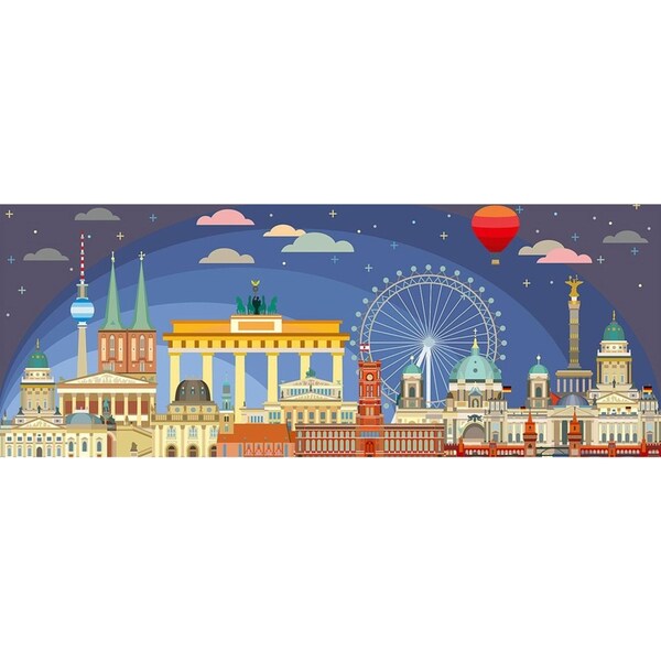 1000pc Ravensburger Berlin at Night Themed Family Jigsaw Puzzle Pieces Set