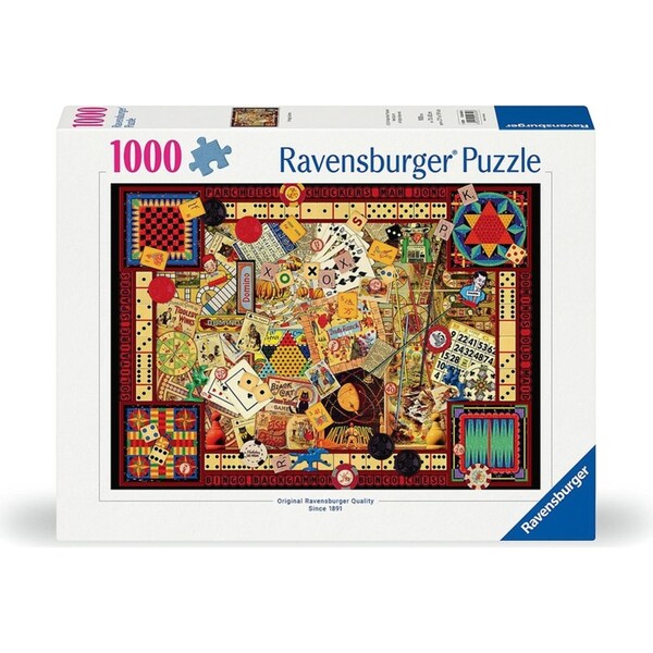 1000pc Ravensburger Vintage Games Themed Family Jigsaw Puzzle Pieces Set