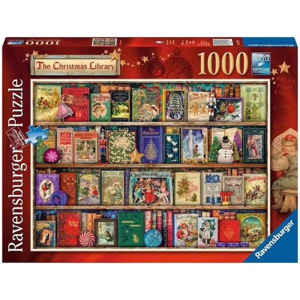 1000pc Ravensburger The Christmas Season Library Family Jigsaw Puzzle Pieces