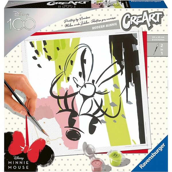 Ravensburger Modern Minnie D100 CreArt Paint By Numbers Art Kit Set 3Y+