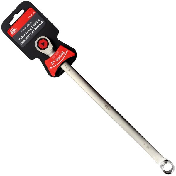AOK by KC Tools 15mm Extra Long Ratchet Ring Spanner - A131507