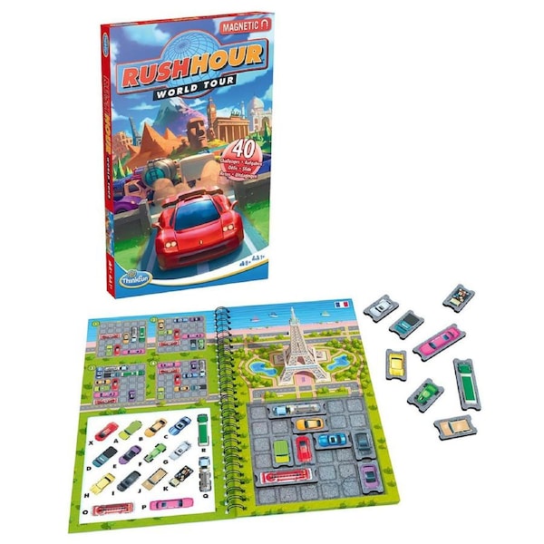 ThinkFun Rush Hour World Tour Travel Puzzle Logic & Problem Solving Game Kids 8+