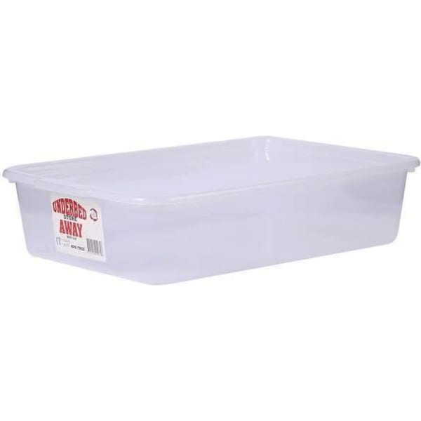 3x12L Clear Plastic Storage Box Underbed Container Organizer Tubs Kitchen Wardrobe