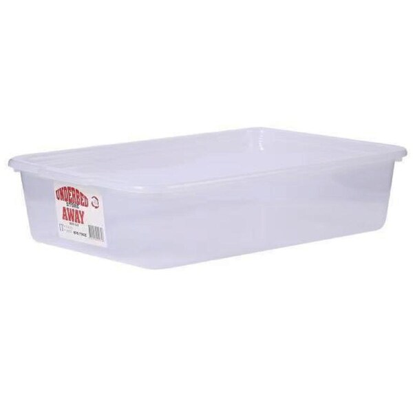 5x12L Clear Plastic Storage Box Underbed Container Organizer Tubs Kitchen Wardrobe