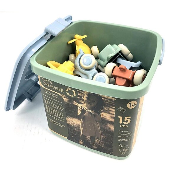 15pc Viking Toys Reline Chubbies Vehicle Car Play Toy w/ Bucket Set Kids 12m+