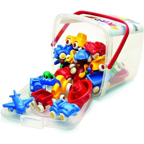 20pcs Viking Toys Mini Chubbies Vehicle Car/Boat Play Toy w/ Bucket Kids 12m+