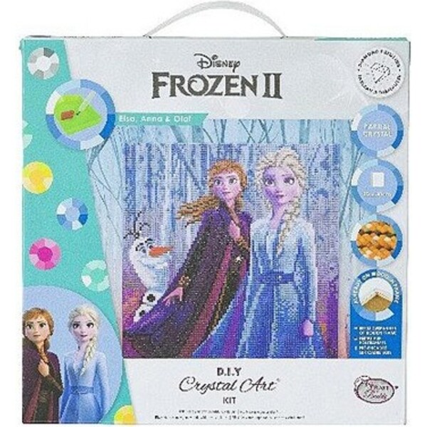 Craft Buddy Elsa Anna & Olaf Diamond Painting 30cm Crystal Art Kit Kids 8y+