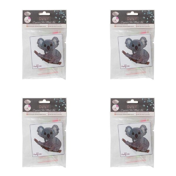 4x Craft Buddy Koala Bear 9x9cm Diamond Painting Crystal Art Motif Kids/Adult 8+