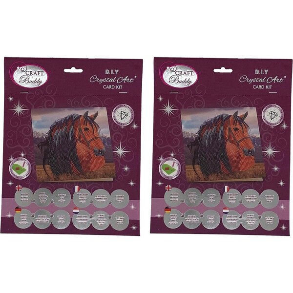 2x Craft Buddy Horse Diamond Painting Crystal Art Card 18x18cm Kids/Family 8y+