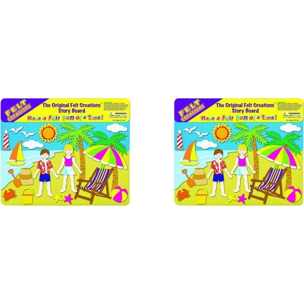 2x Felt Creations Fun In The Sun Kids/Children Fabric Art Kit Activity Craft 3y+