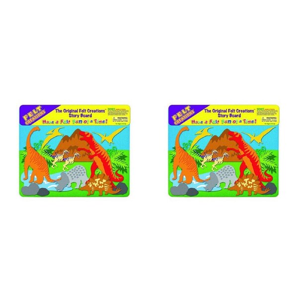 2x Felt Creations Prehistoric Dinosaurs Kids/Children Fabric Art Kit Activity 3+