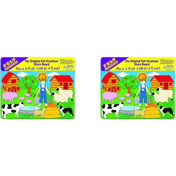2x Felt Creations Farm Theme Kids/Children Fabric Art Kit Activity DIY Craft 3y+