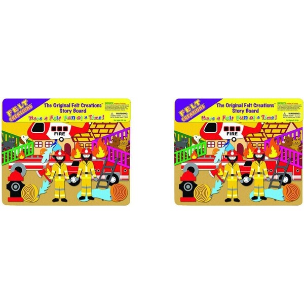 2x Felt Creations Fire Engine Kids/Children Fabric Art Kit Activity DIY Craft 3+