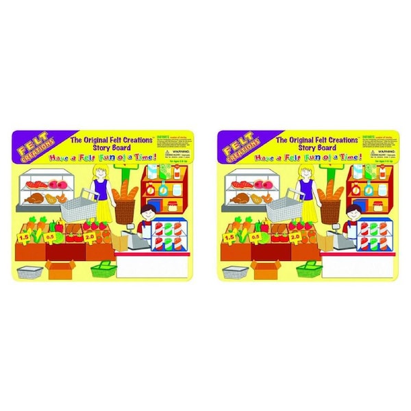 2x Felt Creations Supermarket Kids/Children Fabric Art Kit Activity DIY Craft 3+