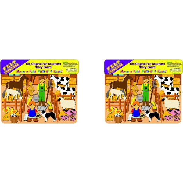 2x Felt Creations Barn Theme Kids/Children Fabric Art Kit Activity DIY Craft 3y+