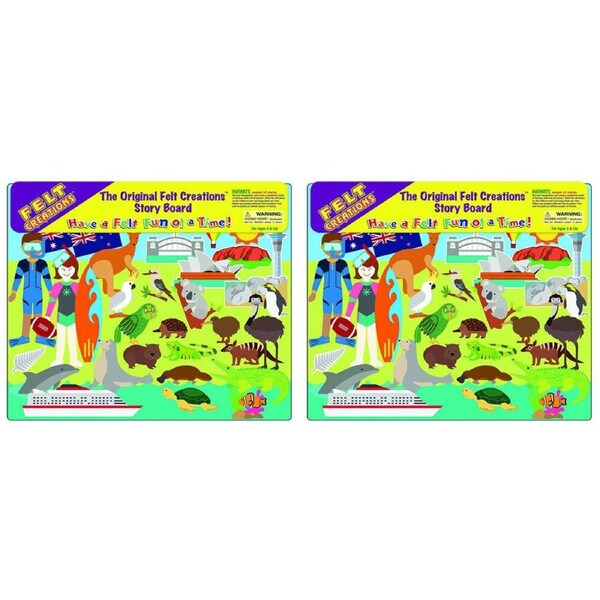 2x Felt Creations Explore Australia & New Zealand Kids Fabric Art Craft Kit 3y+
