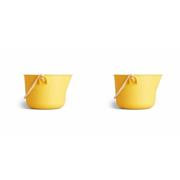 2x Viking Toys Reline Big Bucket Sandpit/Beach Toy Outdoor Play Yellow Kids 12m+