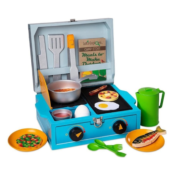 Melissa & Doug Let's Explore Wooden Camp Stove Play Set Kids/Childrens Toy 3y+