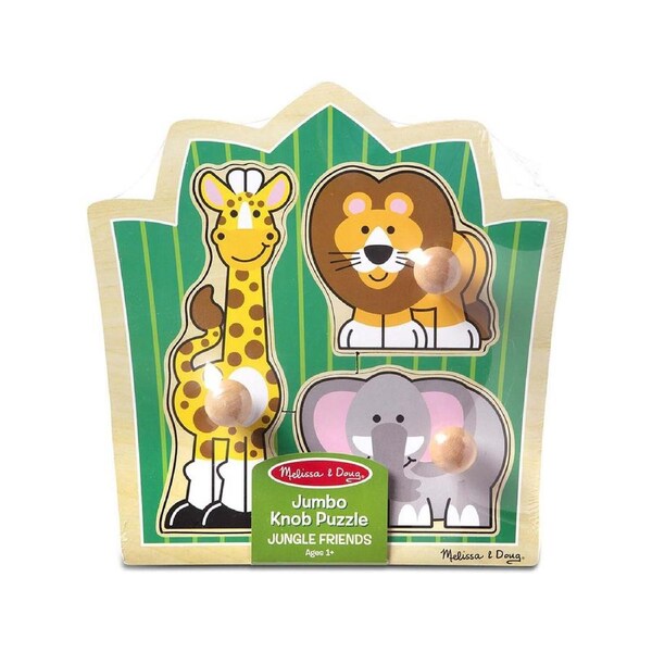 3pc Melissa & Doug Jungle Friends Knob Puzzle Kids/Childrens Play Toy 12m+