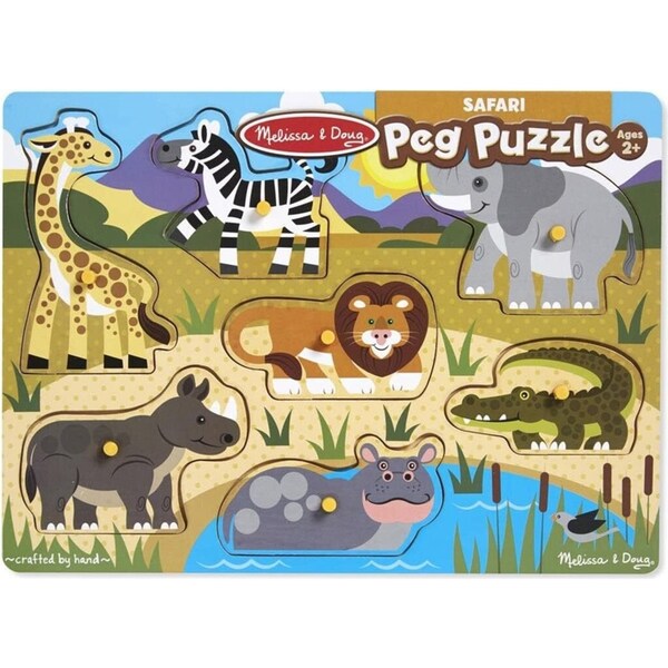 Melissa & Doug Safari Peg Puzzle Kids/Childrens Interactive Play Toy 2y+