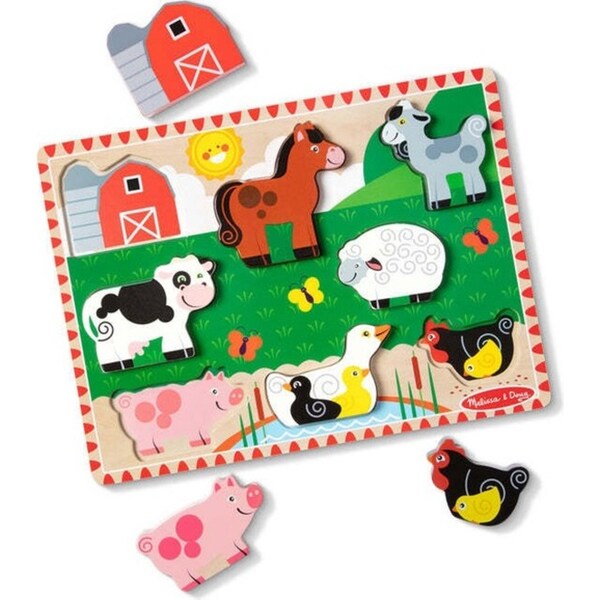 Melissa & Doug Farm Chunky Puzzle Kids/Childrens Interactive Play Toy 2y+