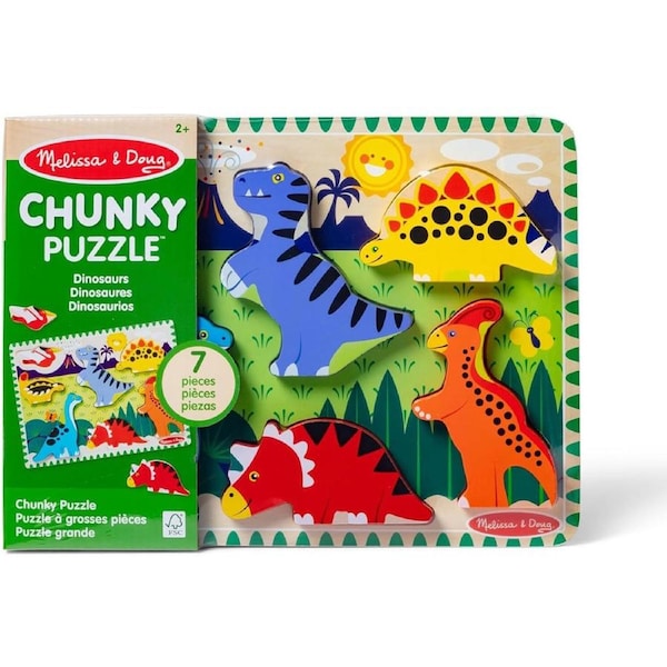 Melissa & Doug Dinosaurs Chunky Puzzle Kids/Childrens Interactive Play Toy 2y+
