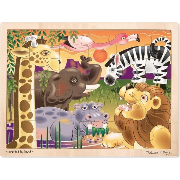 24pc Melissa & Doug African Plains Jigsaw Kids/Childrens Interactive Play Toy 3+