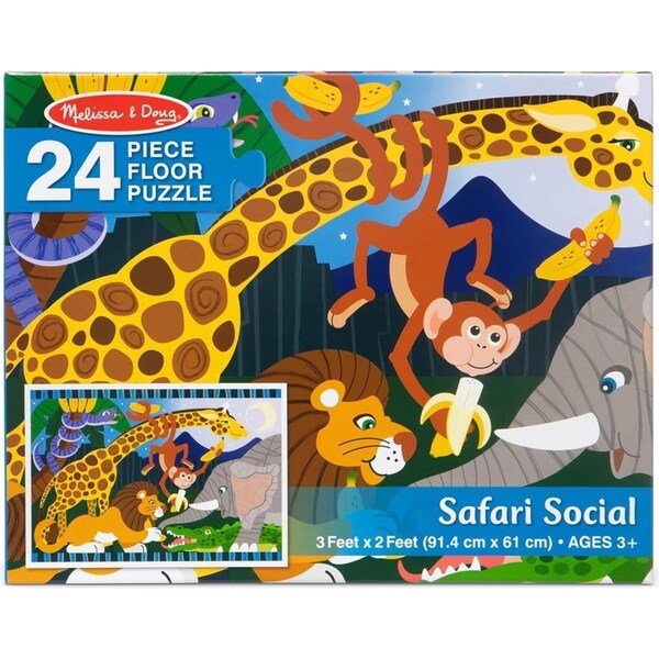 24pc Melissa & Doug Safari Social Floor Puzzle Kids/Childrens Interactive Toy 3+