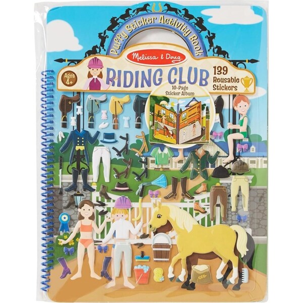 Melissa & Doug Reusable Puffy Sticker Activity Book Riding Club Kids Toy 4y+