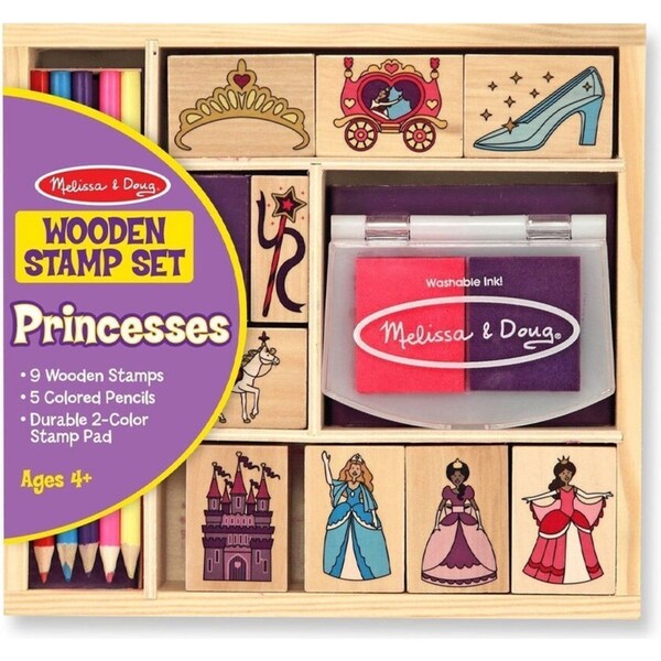 Melissa & Doug Wooden Princess Stamp Set Kids/Childrens Interactive Play Toy 4y+
