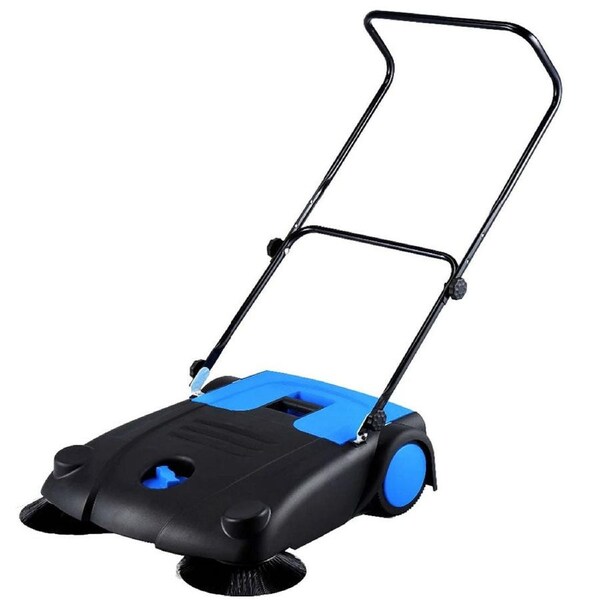 Commercial Industrial Large Area Floor Push Sweeper Blue