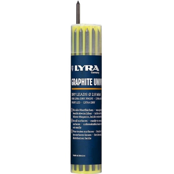 Lyra Dry Refills Graphite Universal 2B 2.8mm (12 Pack)